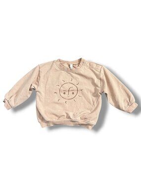 Quincy Mae Tan Khaki Sun Print Sweatshirt Size 6-12M